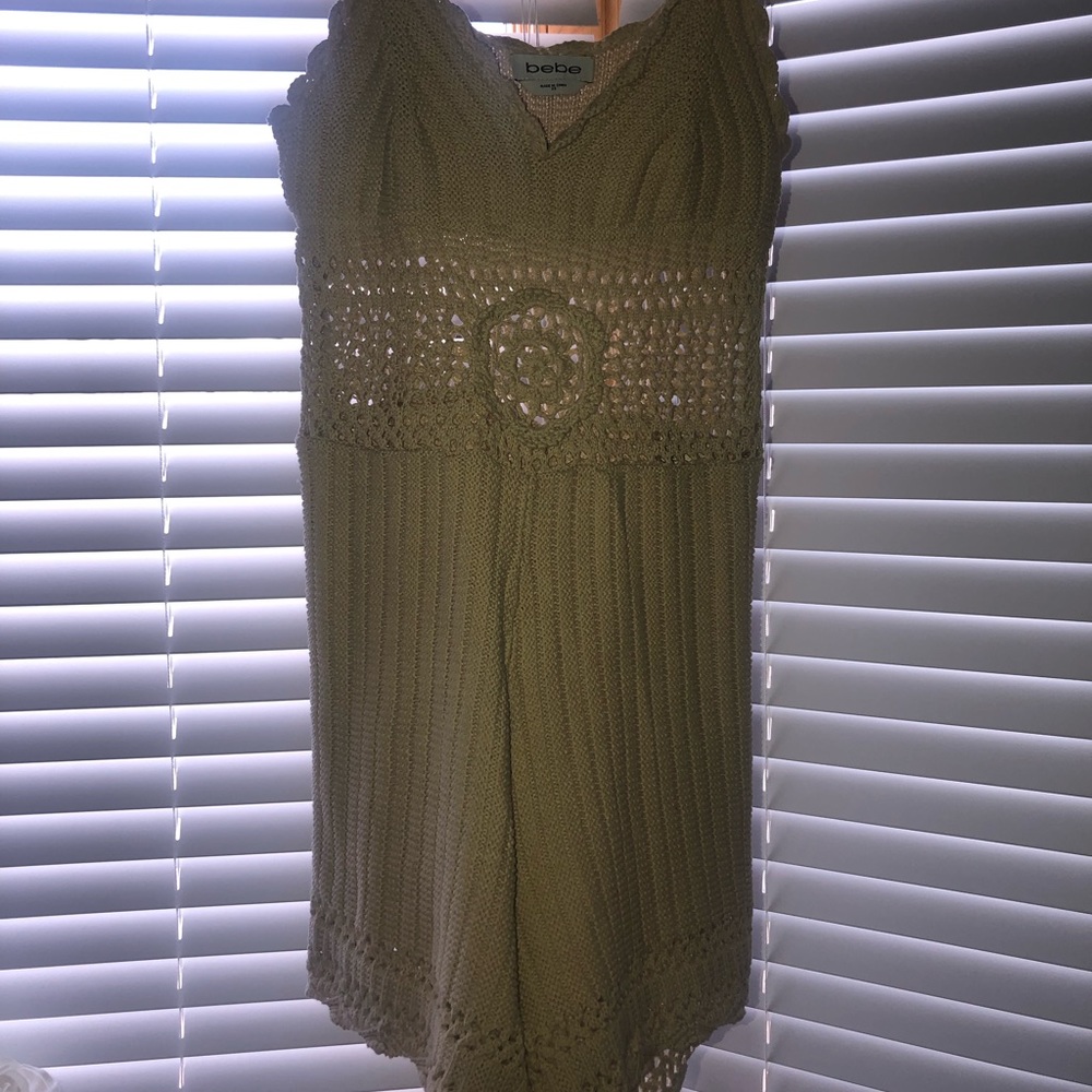 Beige Crochet BEBE Romper
